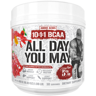 All Day You May - 10:1:1 BCAA - Amino Acids - Before/During/After Workouts - Fruit Punch (16.93 oz./30 Servings)