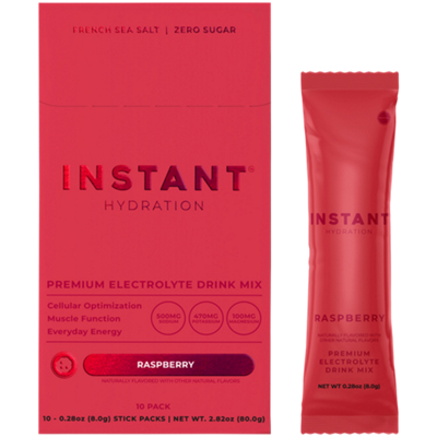 Instant Hydration - Premium Electrolyte Drink Mix - Raspberry (10 Pack/0.28 oz.)
