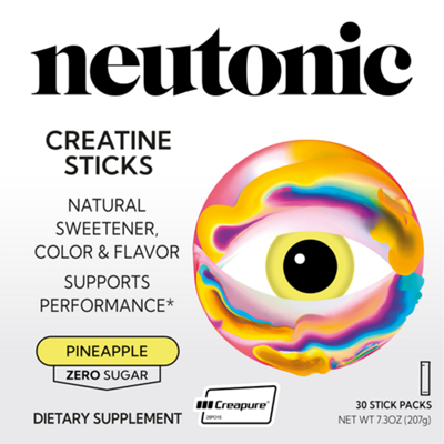 Creatine Sticks - Natural Sweetener, Color & Flavor - Supports Performance - Pineapple (30 Stick Packs)