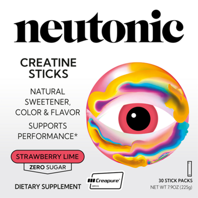 Creatine Sticks - Natural Sweetener, Color & Flavor - Supports Performance - Strawberry Lime (30 Stick Packs)