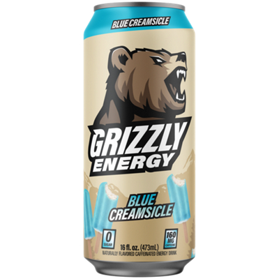 Grizzly Energy Drink - Zero Sugar - Blue Creamsicle (12 Pack)
