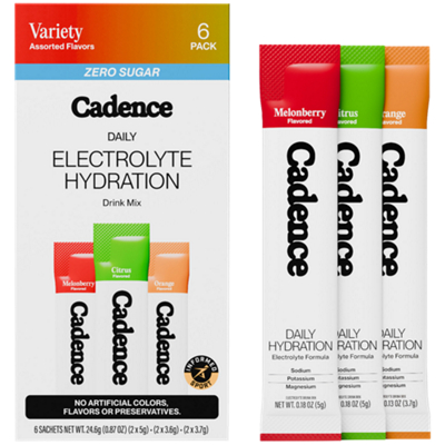Daily Electrolyte Hydration Drink Mix - Sodium, Potassium & Magnesium - Assorted Flavors (6 Stick Packs)
