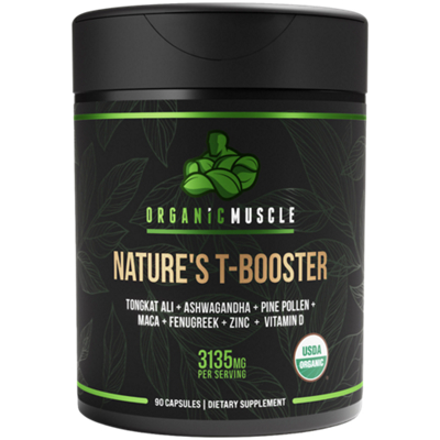 Nature's T-Booster - Tongkat Ali + Ashwagandha + Pine Pollen + Maca + Fenugreek + Zinc + Vitamin D (90 Capsules)