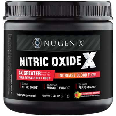 Nitric Oxide - 4x Greater Impact on Blood Flow - Enhance Performance - Strawberry Lemonade (7.41 oz.)