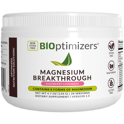 Magnesium Breatkthrough - Contains 8 Forms of Magnesium - Raspberry Lemonade (4.7 oz./20 Servings)