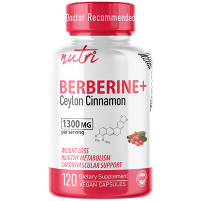 Berberine+ - Ceylon Cinnamon - Weight Loss, Healthy Metabolism & Cardiovascular Support (120 Vegan Capsules)
