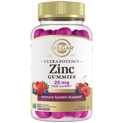 Zinc Gummies - 25 mg - Supports Immune System - Mixed Fruit (60 Gummies)