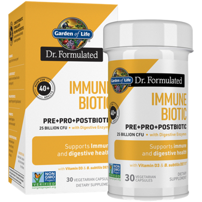 Immune Biotic 40+ - Pre+Pro+PostBiotic - 25 Billion CFU - Supports Immune & Digestive Health (30 Vegetarian Capsules)