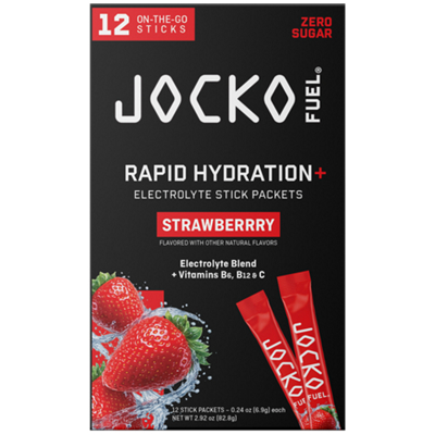 Rapid Hydration + - Electrolyte Blend + Vitamins B6, B12 & C - Strawberry (12 Stick Packets)