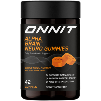 Alpha Brain Neuro  - Supports Brain Health, Promotes Mental Speed & Made with Omega 3 DHA - Citrus Punch (42 Gummies)