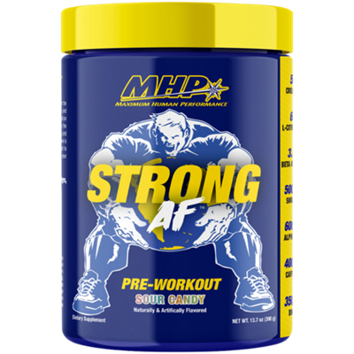 Strong AF  Pre-Workout - Maximum Human Performance - Sour Candy (13.7 oz.)