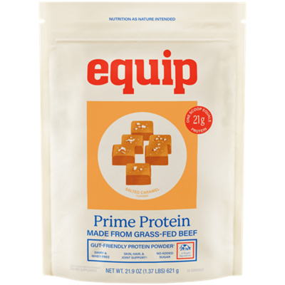 Prime Protein - Made From Grass-Fed Beef - Gut Friendly - Skin, Hair & Joint Support - Salted Caramel (21.9 oz)