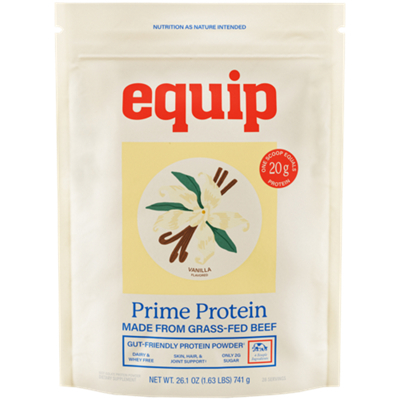 Prime Protein - Made From Grass-Fed Beef - Gut Friendly - Skin, Hair & Joint Support - Vanilla (26.1 oz)