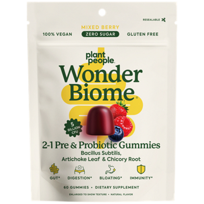 Wonder Biome - 2-in-1 Pre & Probiotic Gummies - Mixed Berry (60 Gummies)