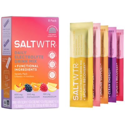 Daily Electrolyte Drink Mix + Functional Ingredients - Variety Pack 5 Flavors (8 Stick Packs)