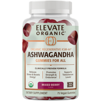 Organic Regenerative KSM-66 Ashwagandha Gummies For All - Mixed Berry (75 Vegan Gummies)