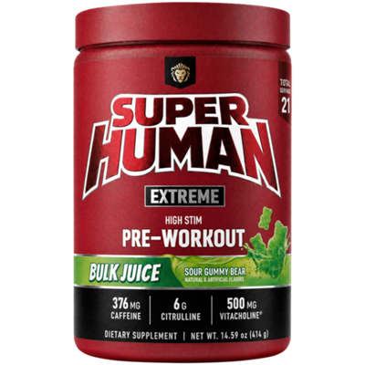 Super Human Extreme - Daily Performance Pre-Workout - Bulk Juice - Sour Gummy Bear (14.59 oz./21 Servings)