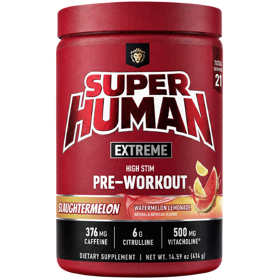 Super Human Extreme - Daily Performance Pre-Workout - Slaughtermelon - Watermelon Lemonade (14.59 oz./21 Servings)