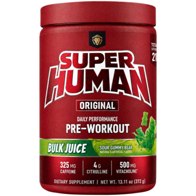 Super Human Original - Daily Performance Pre-Workout - Bulk Juice - Sour Gummy Bear (14.59 oz./21 Servings)