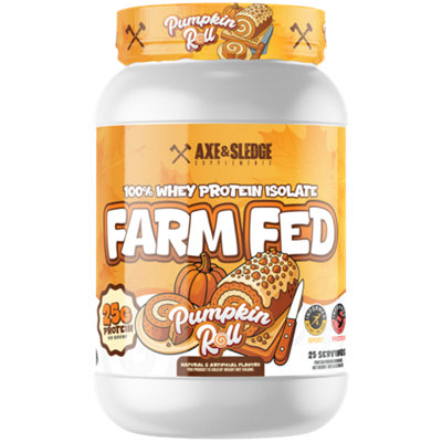 Farm Fed Whey Protein Isolate - Fuel Recovery & Muscle Growth - Pumpkin Roll Limited Time Flavor (27.60 oz./25 Servings)