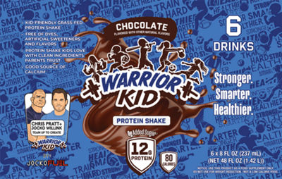 Warrior Kid Protein Shake - 12g protein - Chocolate (8 fl oz./6 Drinks)