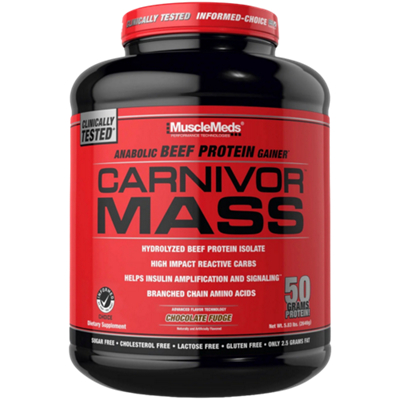 Carnivor Mass - Anabolic Beef Protein Gainer - 50g Protein - Chocolate Fudge (5.83 lbs.)