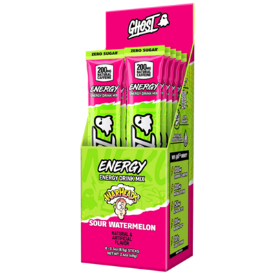 GHOST Energy Drink Mix - Zero Sugar - Warheads Sour Watermelon (8 Sticks)