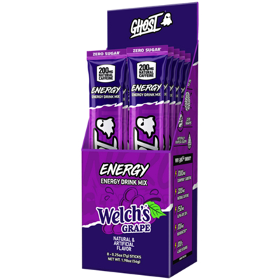 GHOST Energy Drink Mix - Zero Sugar - Welch's Grape (8 Sticks)