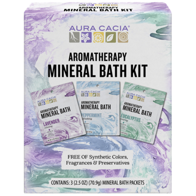 Mineral Bath Kit - Aromatherapy - Lavender, Peppermint & Eucalyptus (3 Bath Packets)