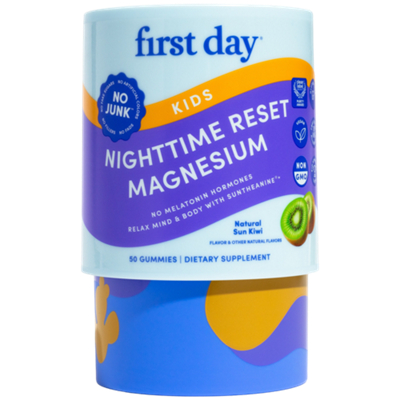 Kids Nighttime Reset Magnesium - No Junk - Natural Sun Kiwi (50 Gummies)