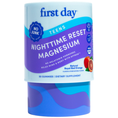 Teens Nighttime Reset Magnesium - No Junk - Natural Royal Red Orange (50 Gummies)