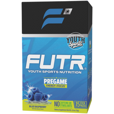 Energy + Focus - Youth Sports Nutrition - Blue Raspberry (2.6 oz./15 Stick Packs)