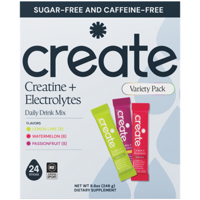Creatine + Electrolytes Daily Drink Mix - Improve Recovery and Increase Energy - Assorted Flavors (0.4 oz./24 Sticks)