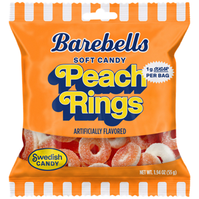 Soft Candy - Peach Rings - 1g Sugar (14 Bags)
