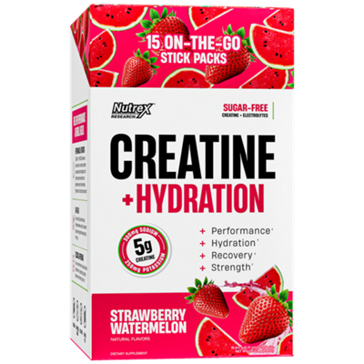 Creatine + Hydration - 5g Creatine - Sugar-Free - Strawberry Watermelon (15 Servings)