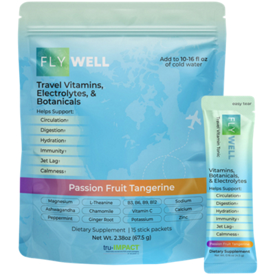 Travel Vitamins - Electrolytes & Botanicals - Passionfruit Tangerine (2.38 oz./15 Stick Packs)