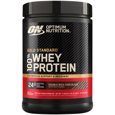 Gold Standard 100% Whey - For Muscle Support & Recovery - 24g Protein - Double Rich Chocolate (1.09 lb. / 16 Servings)