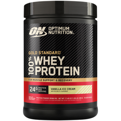 Gold Standard 100% Whey - For Muscle Support & Recovery - 24g Protein - Vanilla Ice Cream (1.09 lb. / 16 Servings)