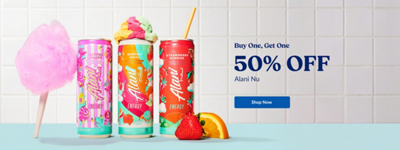 Buy One, Get One 50% Off Alani Nu Energy drinks. Shop Now. Three Alani Nu energy drinks