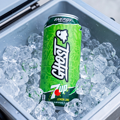 A can of GHOST Energy x 7UP