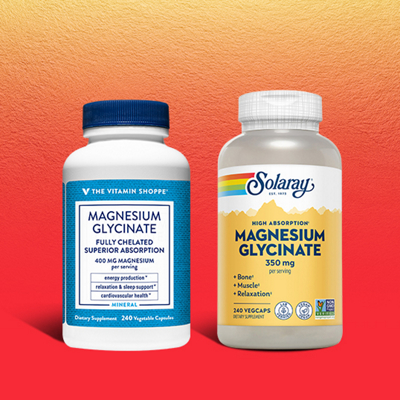 One Vitamin Shoppe Magnesium item and one Solaray Magnesium item