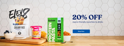20% Off macro-friendly munchies & drinks. Shop Now. One Elev8 creamy rice item, one Legendary Protein Pasta, and 1 Kaizen Protein pasta