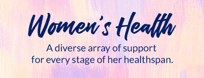 Purple and beige banner with blue text